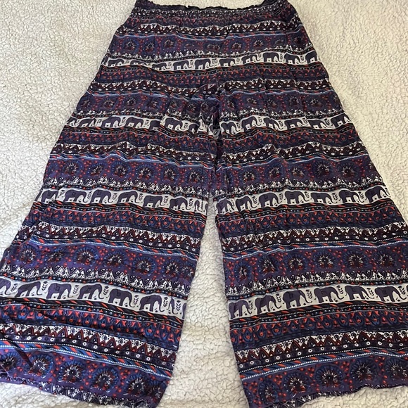 Boho Paisley Wide Leg Pants Stylish Comfortable Flowy Womenswear For Outing Along the Coast in Summer